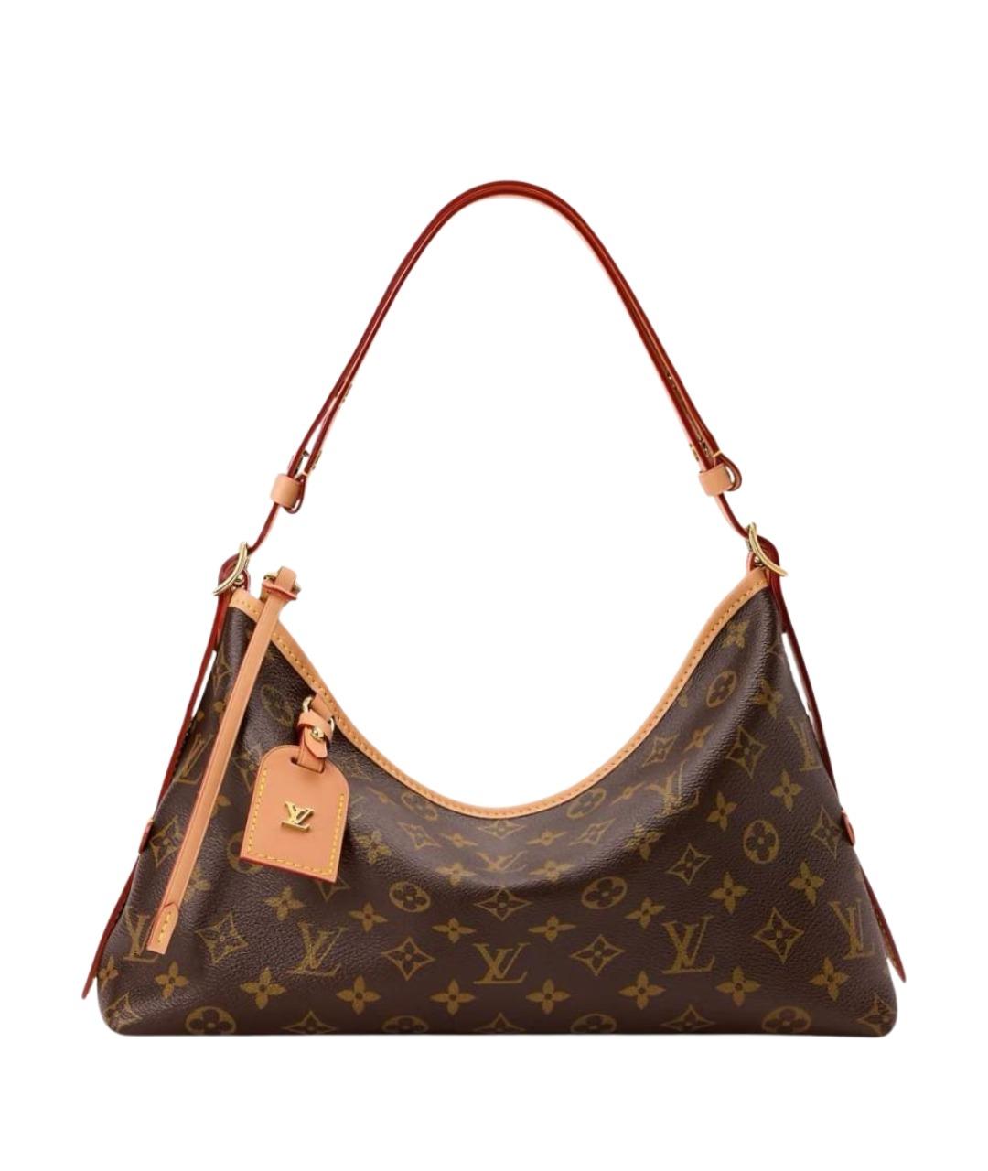 LOUIS VUITTON Коричневая кожаная сумка с короткими ручками, фото 1