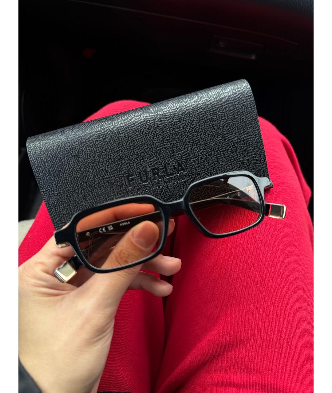 FURLA Черные пластиковые солнцезащитные очки, фото 5
