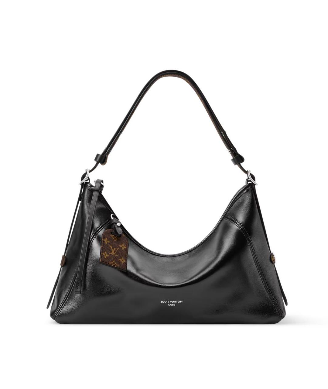 LOUIS VUITTON Черная кожаная сумка с короткими ручками, фото 6