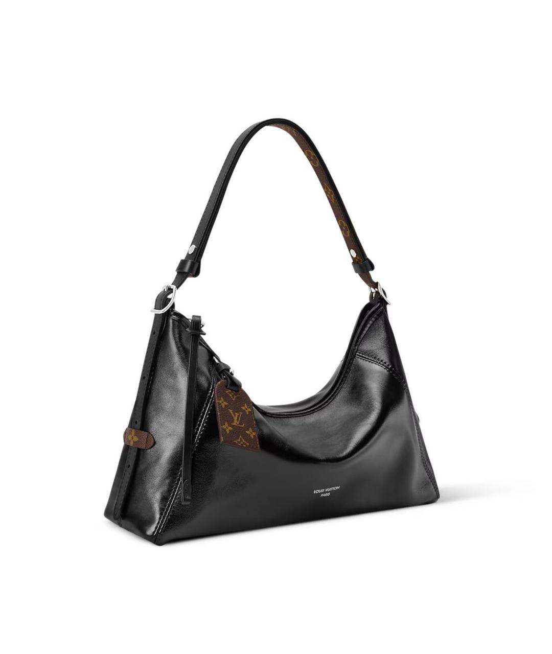 LOUIS VUITTON Черная кожаная сумка с короткими ручками, фото 2