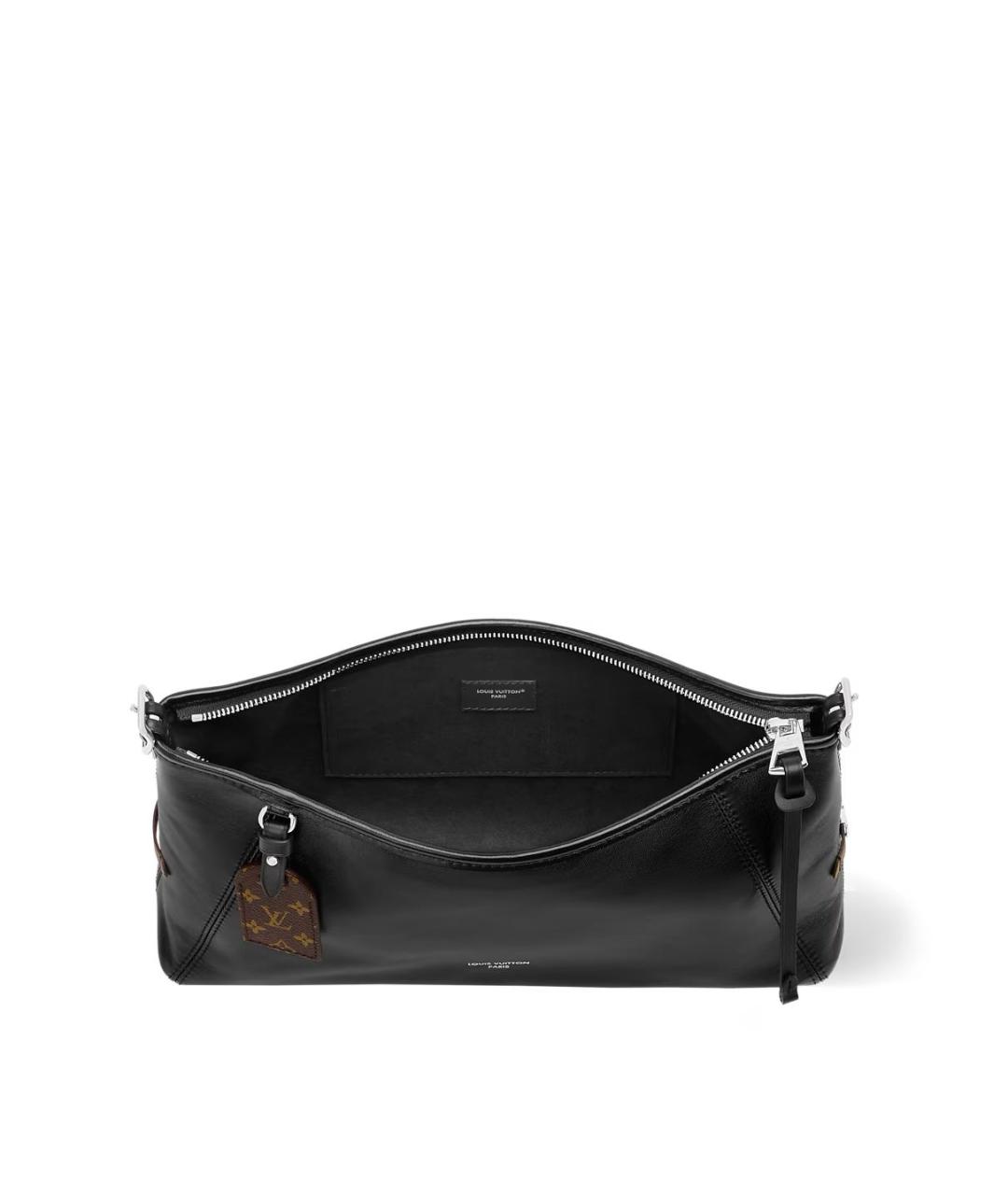 LOUIS VUITTON Черная кожаная сумка с короткими ручками, фото 3
