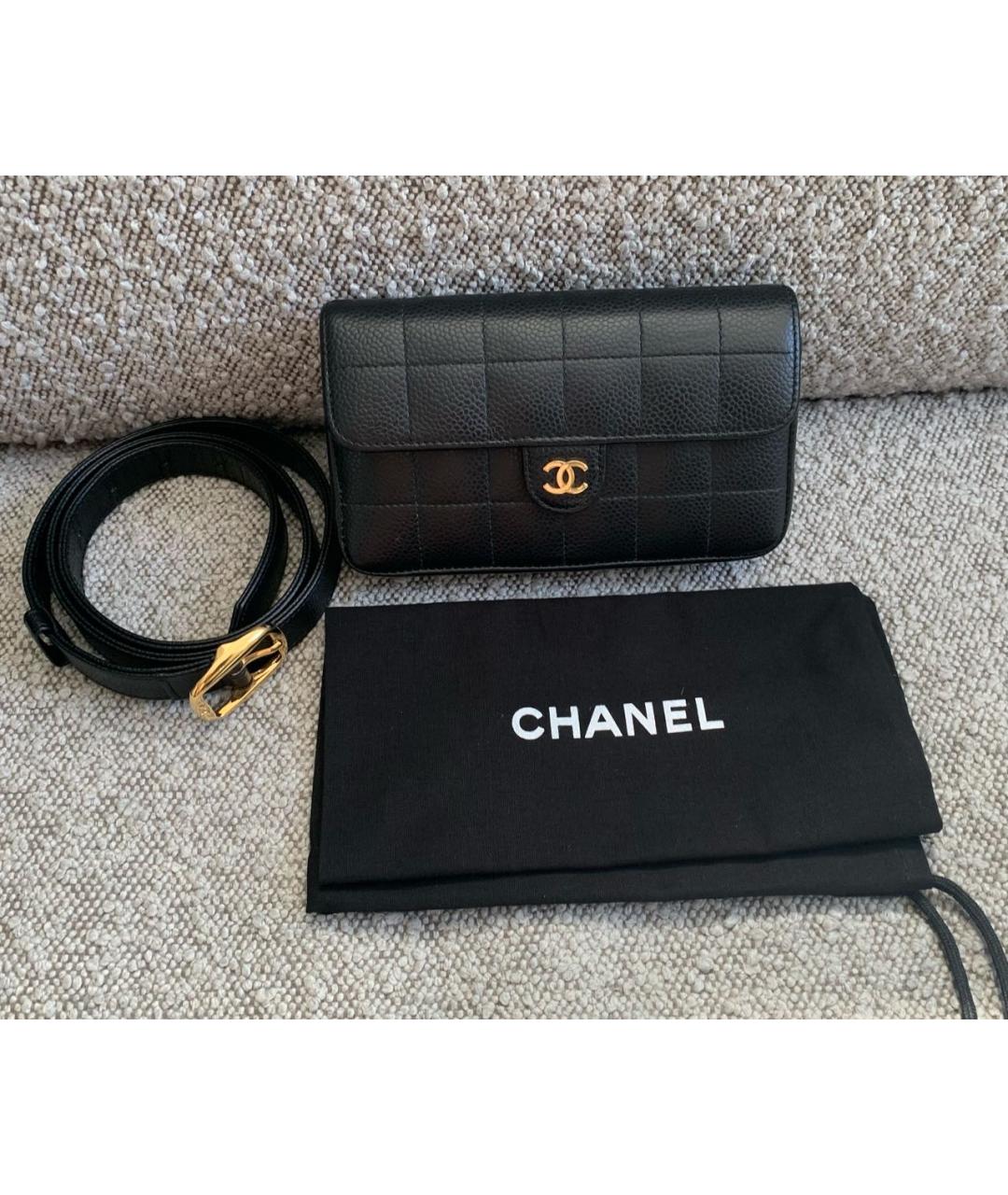 CHANEL Черная кожаная поясная сумка, фото 8
