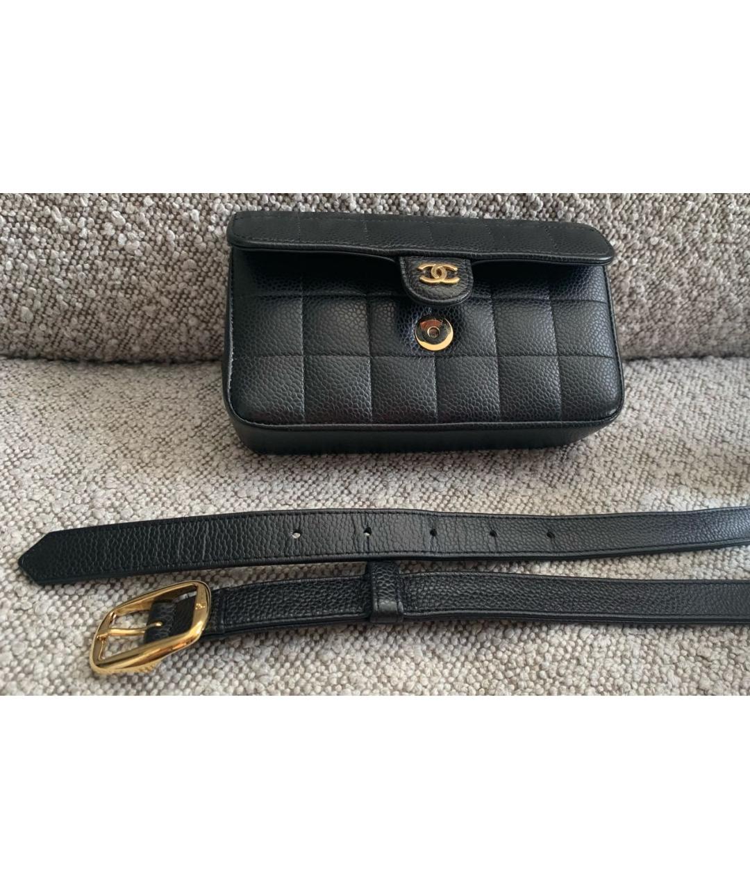CHANEL Черная кожаная поясная сумка, фото 2