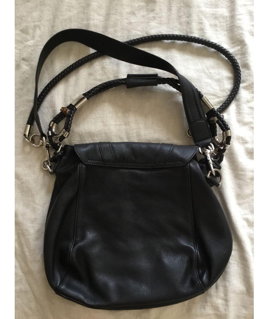 GUCCI Черная кожаная сумка тоут, фото 3