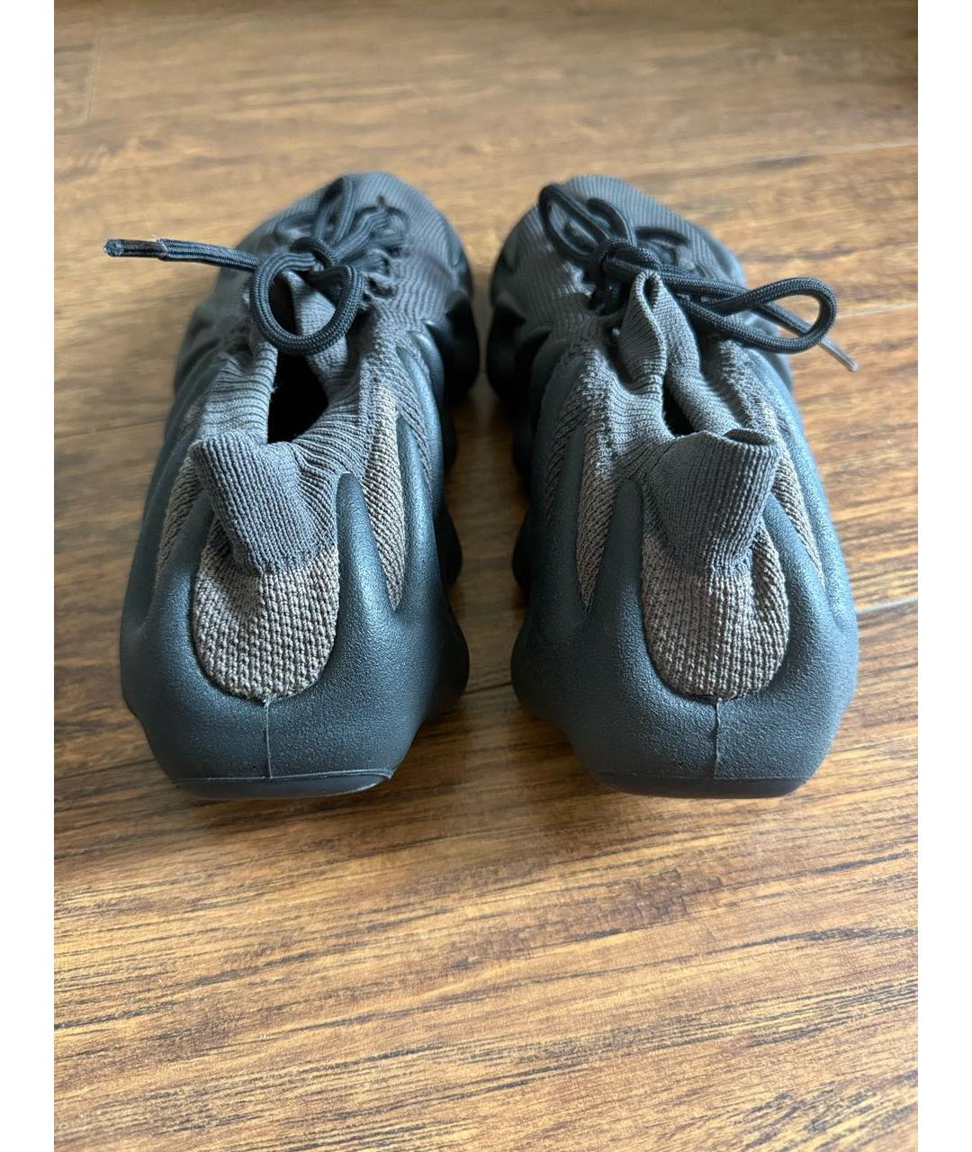 ADIDAS YEEZY Антрацитовые текстильные низкие кроссовки / кеды, фото 4