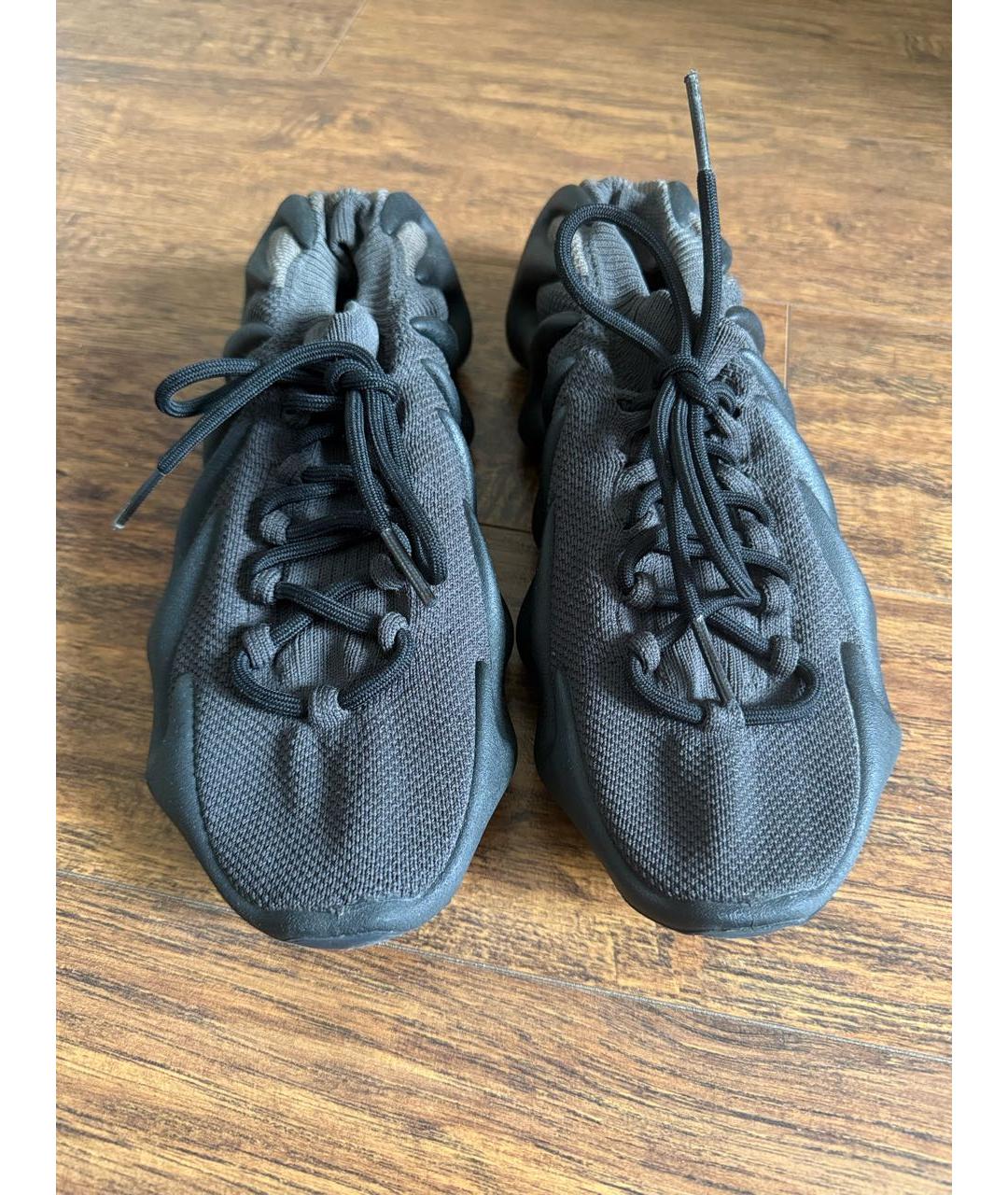 ADIDAS YEEZY Антрацитовые текстильные низкие кроссовки / кеды, фото 2