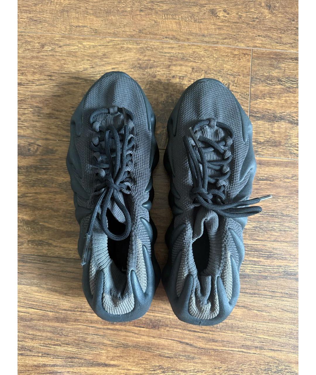 ADIDAS YEEZY Антрацитовые текстильные низкие кроссовки / кеды, фото 3