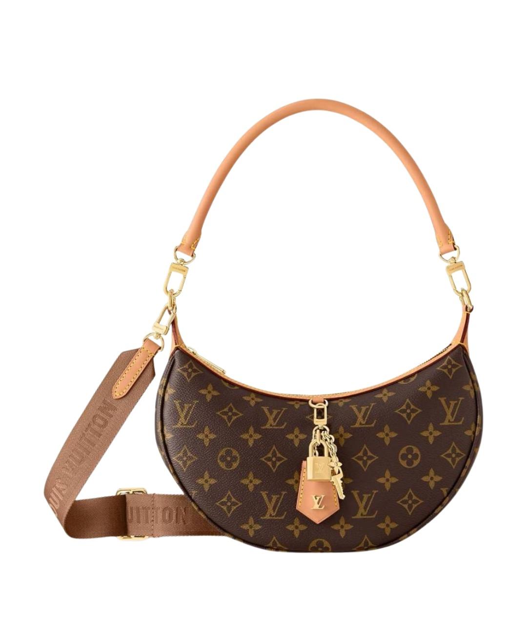 LOUIS VUITTON Коричневая кожаная сумка с короткими ручками, фото 1