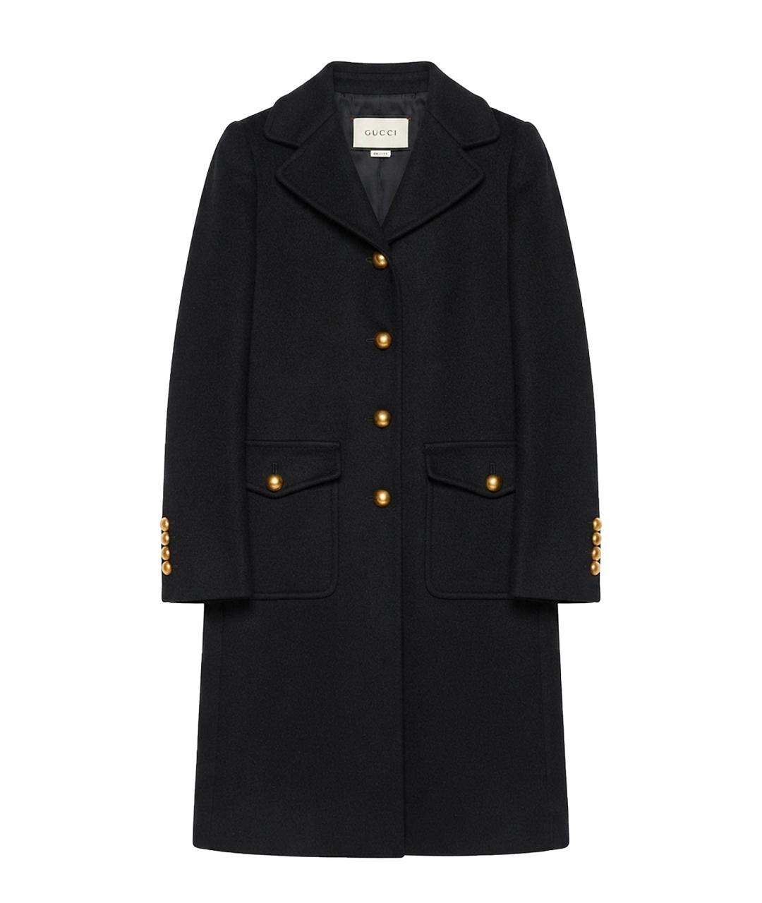 GUCCI Черное шерстяное пальто, фото 1