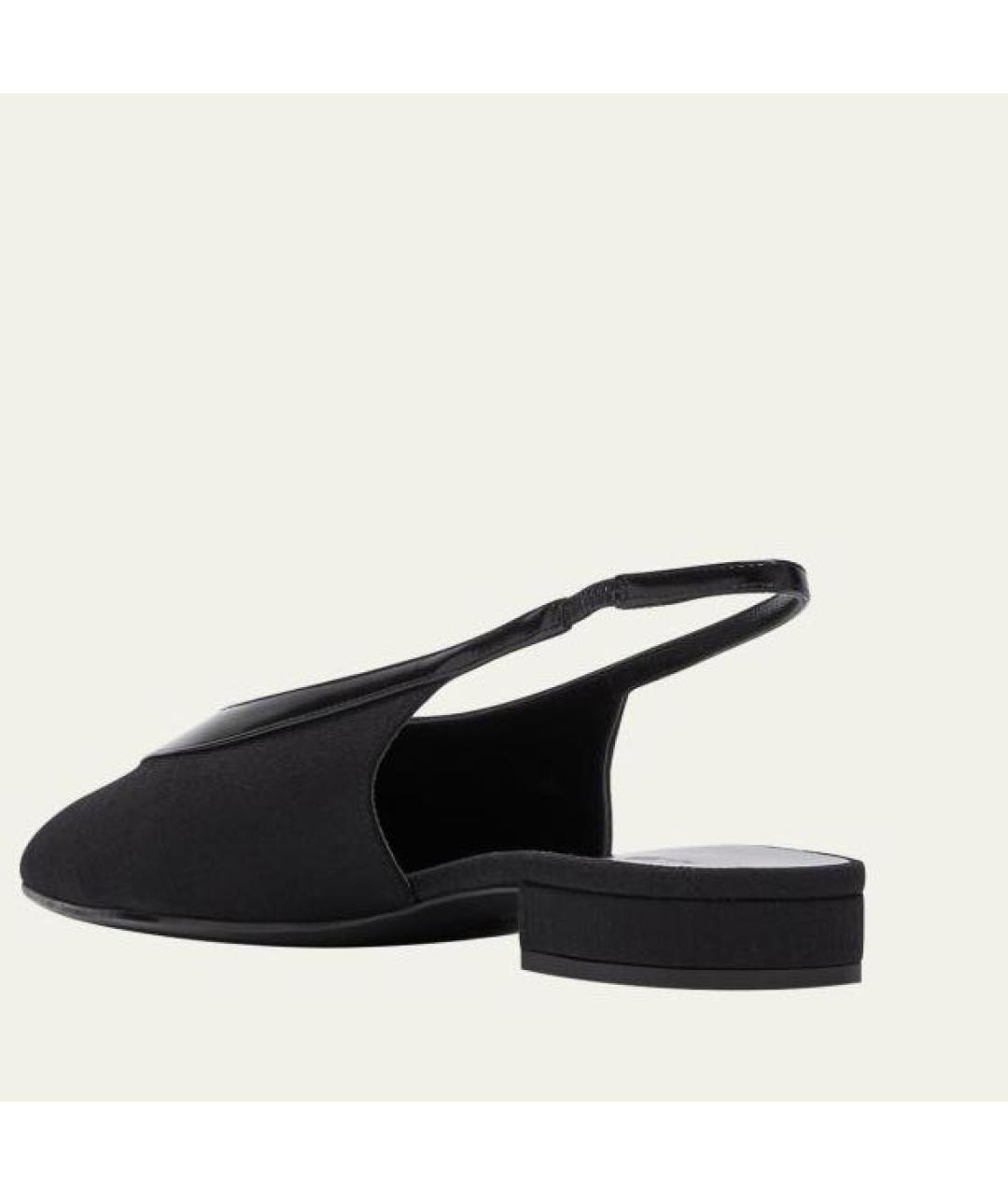 LORO PIANA Черные кожаные лодочки на низком каблуке, фото 5