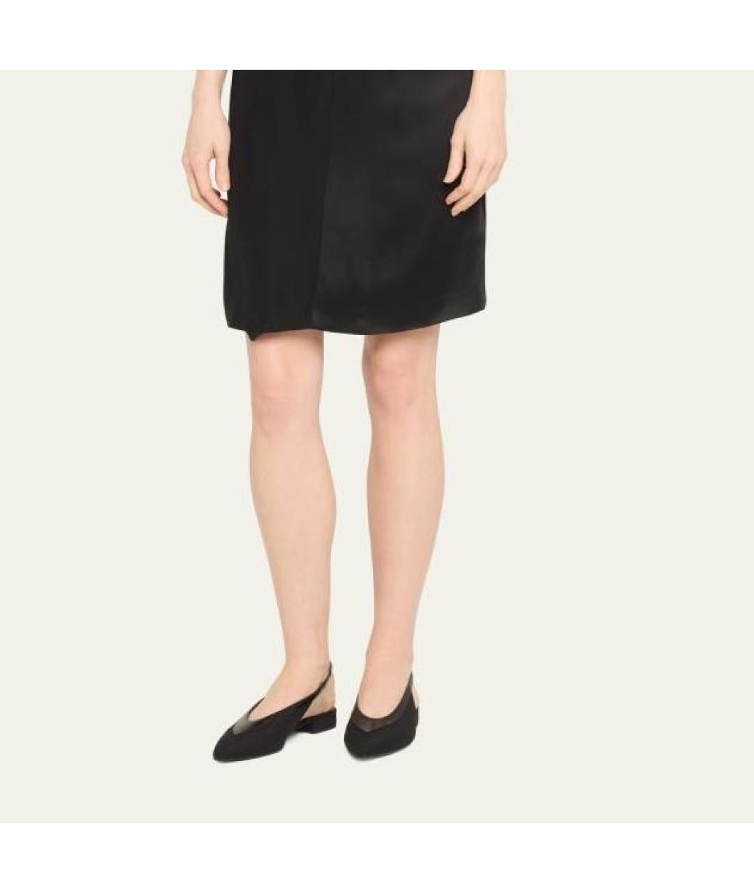 LORO PIANA Черные кожаные лодочки на низком каблуке, фото 6