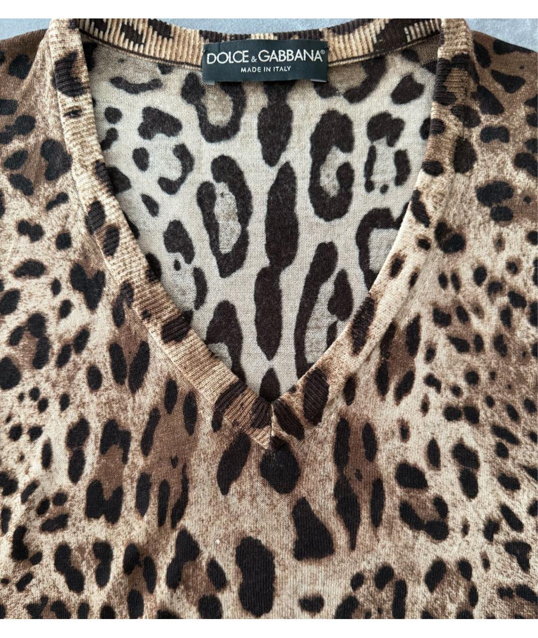 DOLCE&GABBANA Коричневый шерстяной джемпер / свитер, фото 3