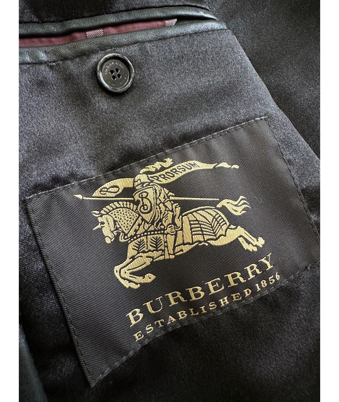 BURBERRY Черная кожаная куртка, фото 4