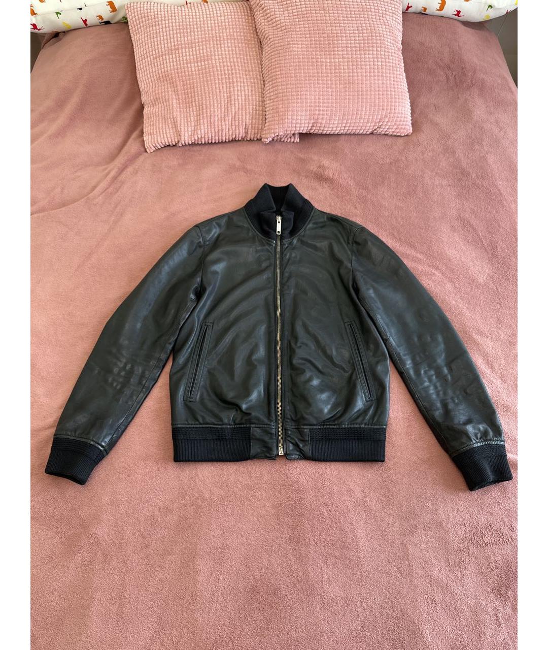 BURBERRY Черная кожаная куртка, фото 9
