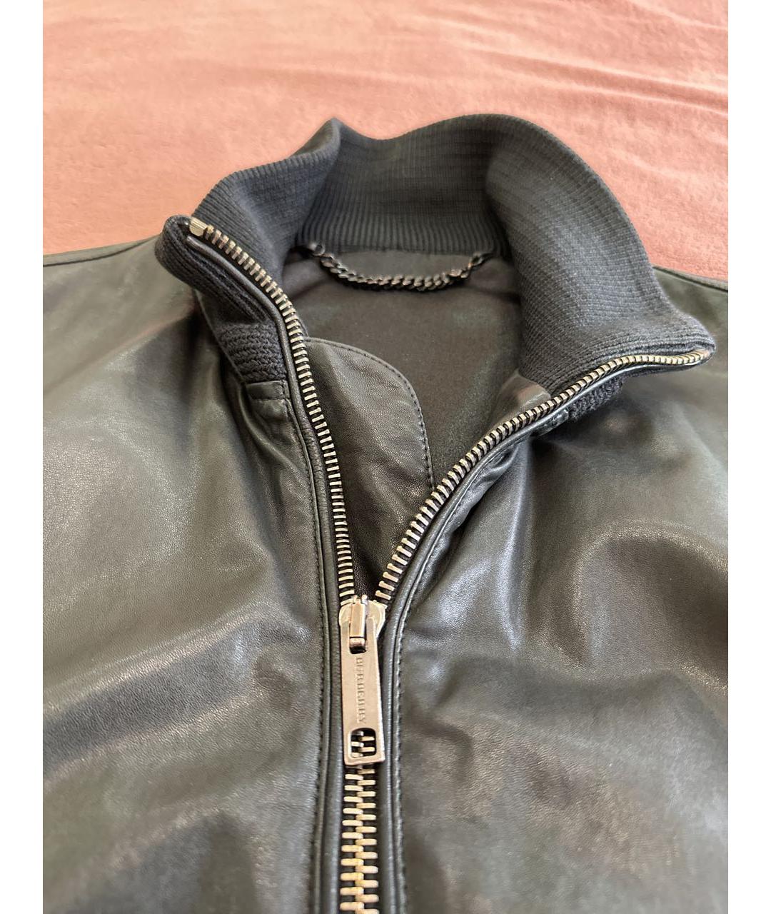 BURBERRY Черная кожаная куртка, фото 7