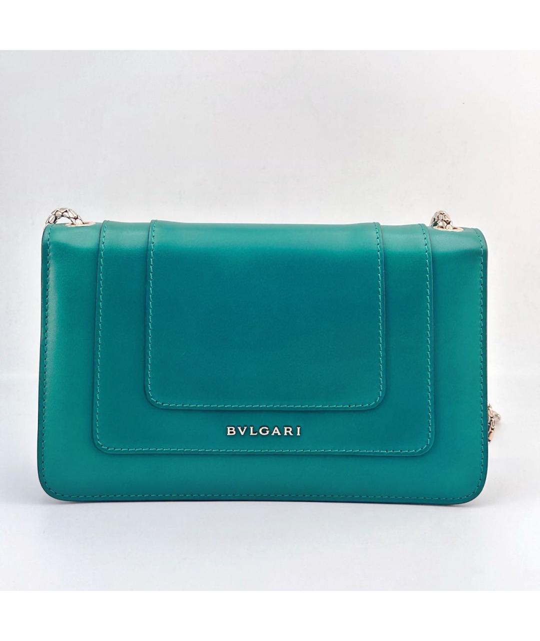 BVLGARI Зеленая кожаная сумка через плечо, фото 3