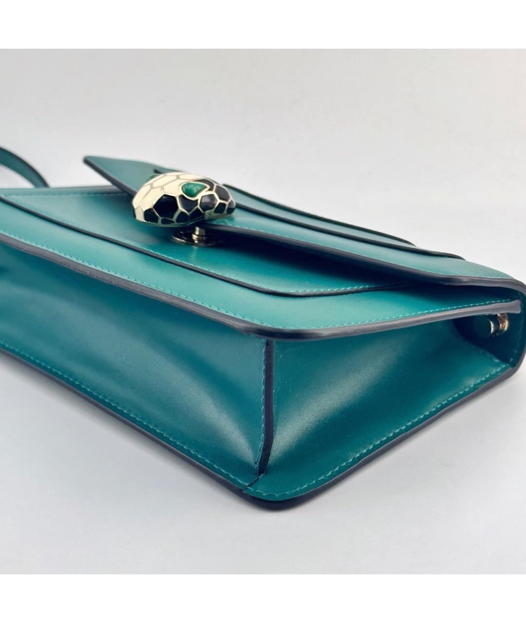 BVLGARI Зеленая кожаная сумка через плечо, фото 6