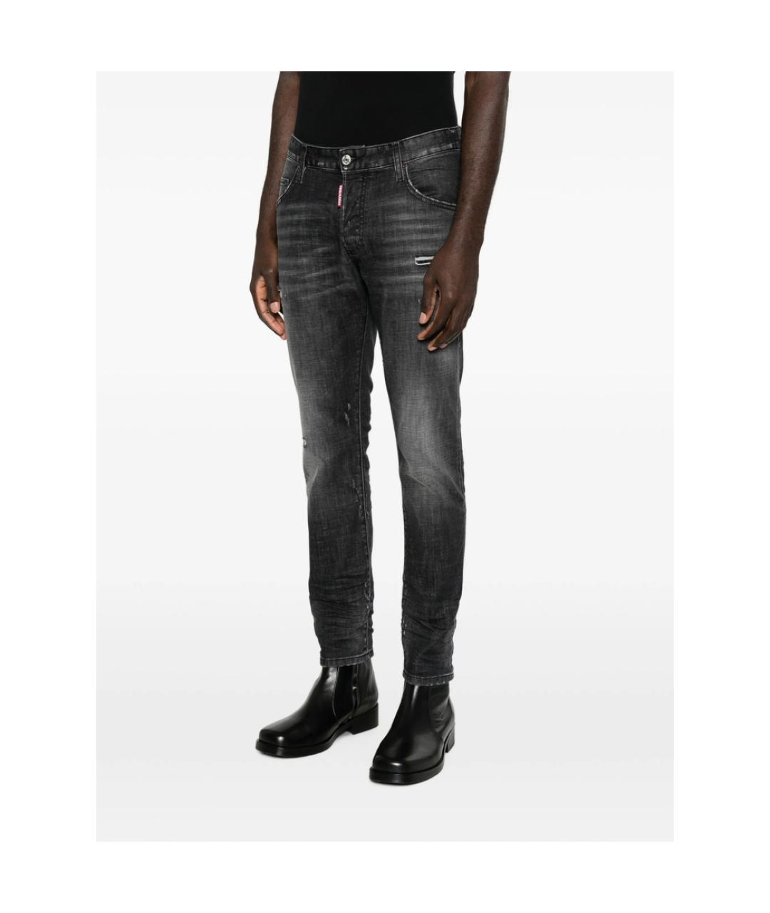 DSQUARED2 Черные хлопковые прямые джинсы, фото 2