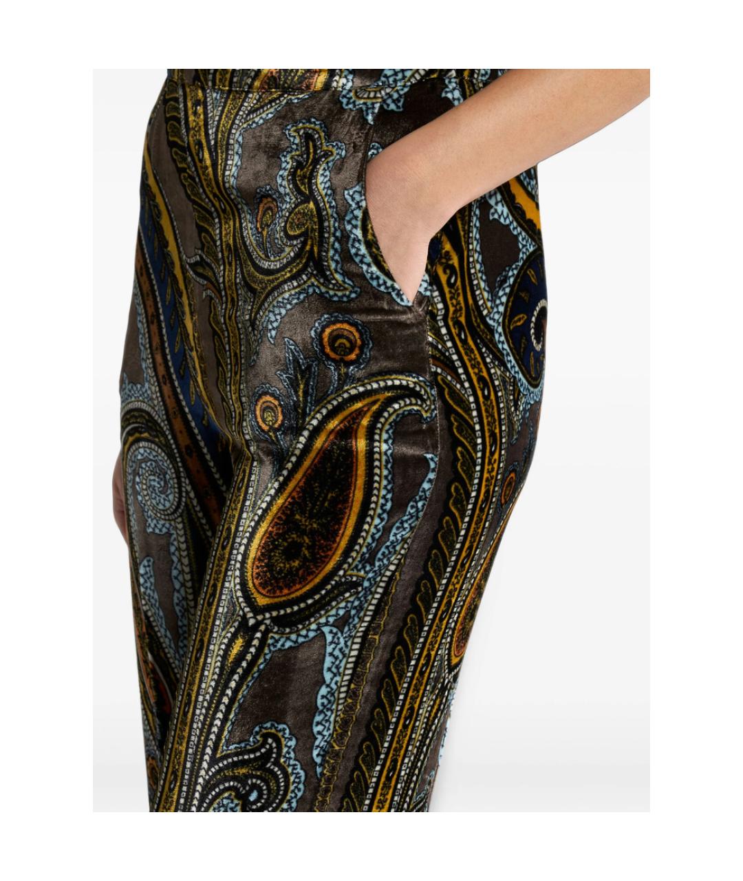 ETRO Мульти шелковые прямые брюки, фото 4
