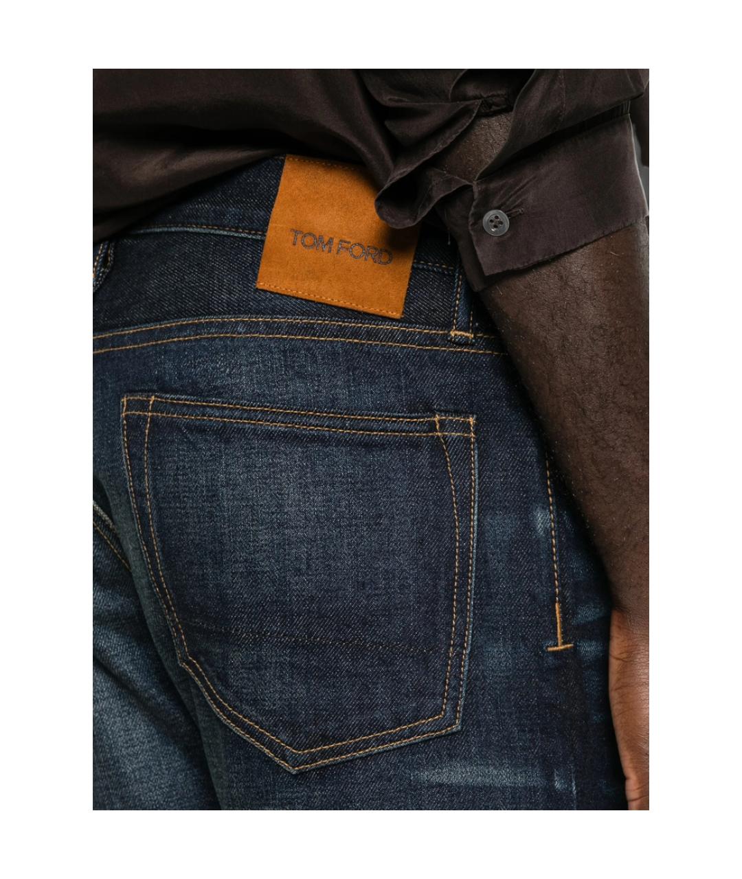 TOM FORD Синие хлопковые прямые джинсы, фото 2