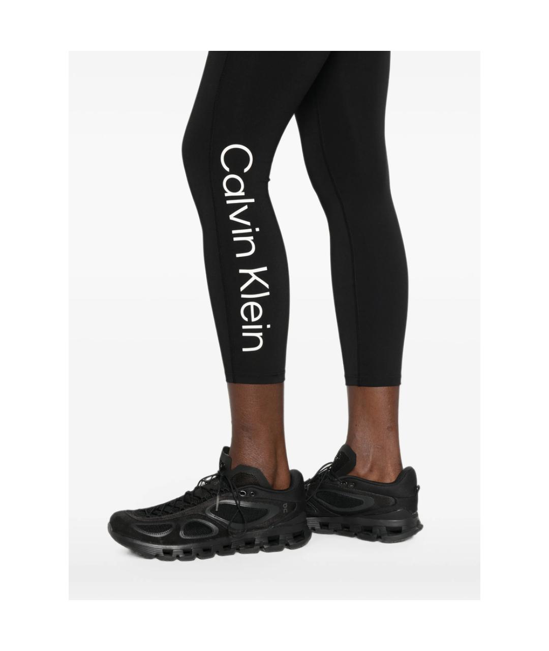 CALVIN KLEIN Черные полиэстеровые леггинсы и велосипедки, фото 2