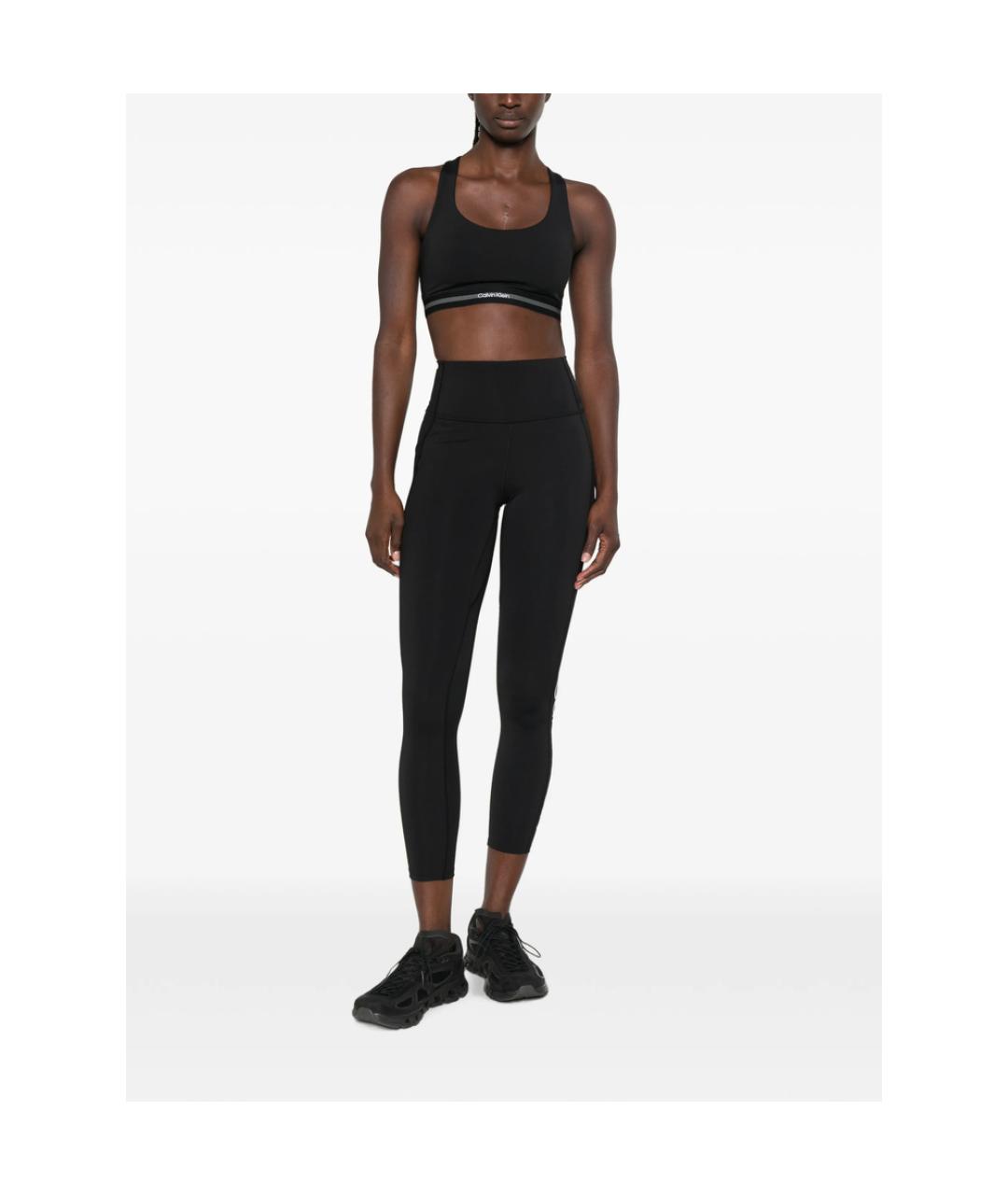 CALVIN KLEIN Черные полиэстеровые леггинсы и велосипедки, фото 4
