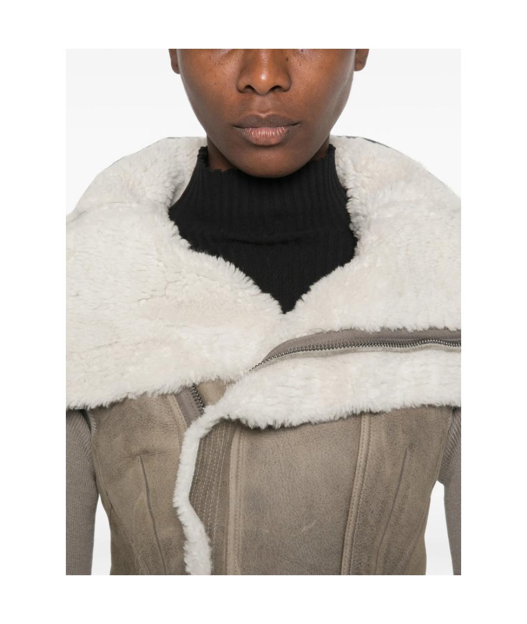 RICK OWENS Серая дубленка, фото 5