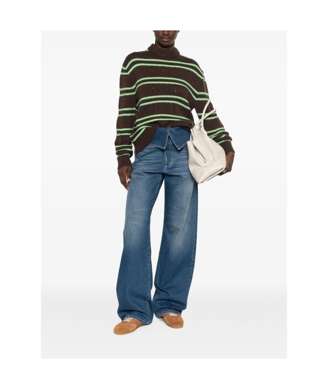 DRIES VAN NOTEN Синие хлопковые прямые джинсы, фото 2