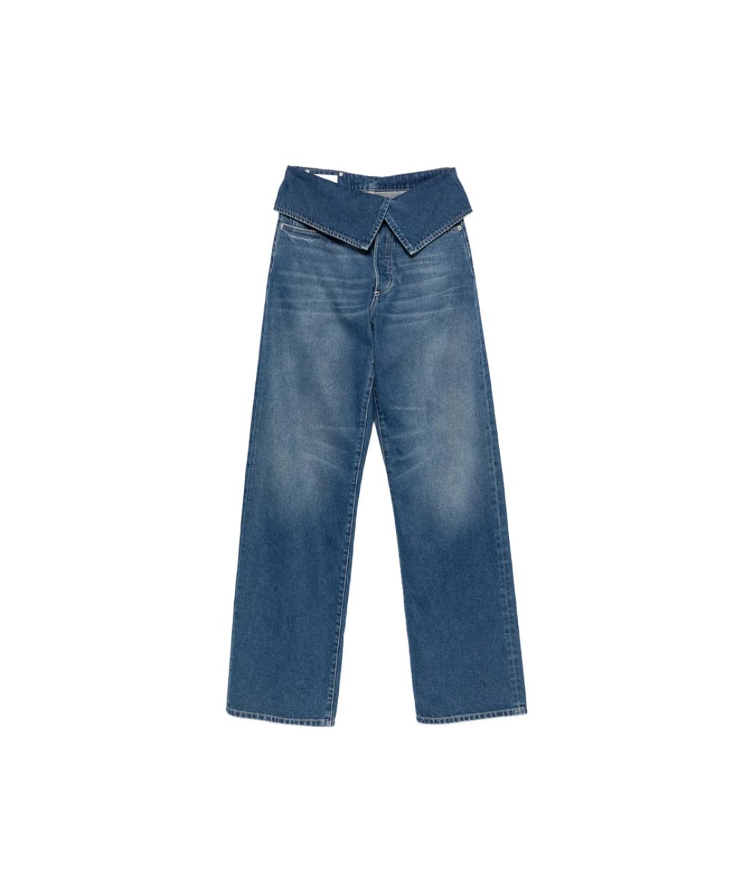 DRIES VAN NOTEN Синие хлопковые прямые джинсы, фото 1