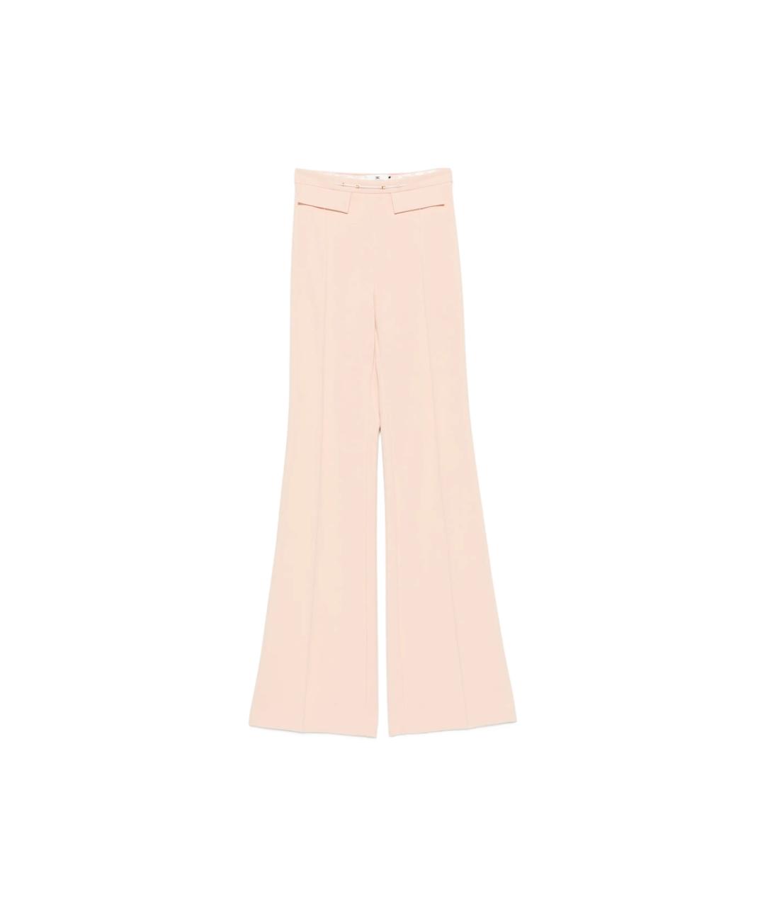 ELISABETTA FRANCHI Розовые полиэстеровые прямые брюки, фото 1