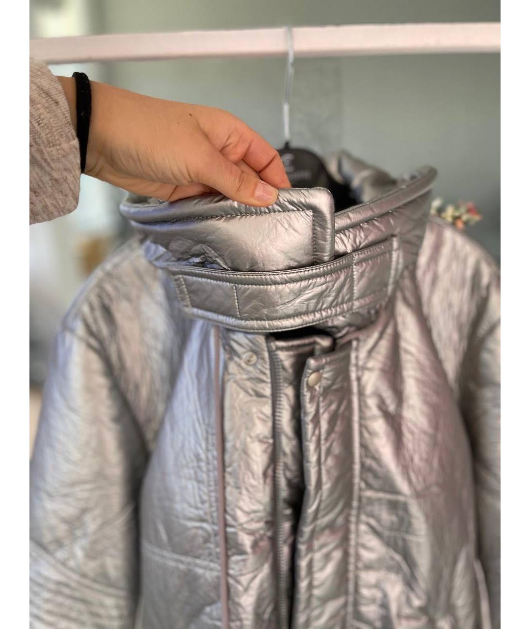 HELMUT LANG Серебряный полиуретановый комбинезон, фото 4