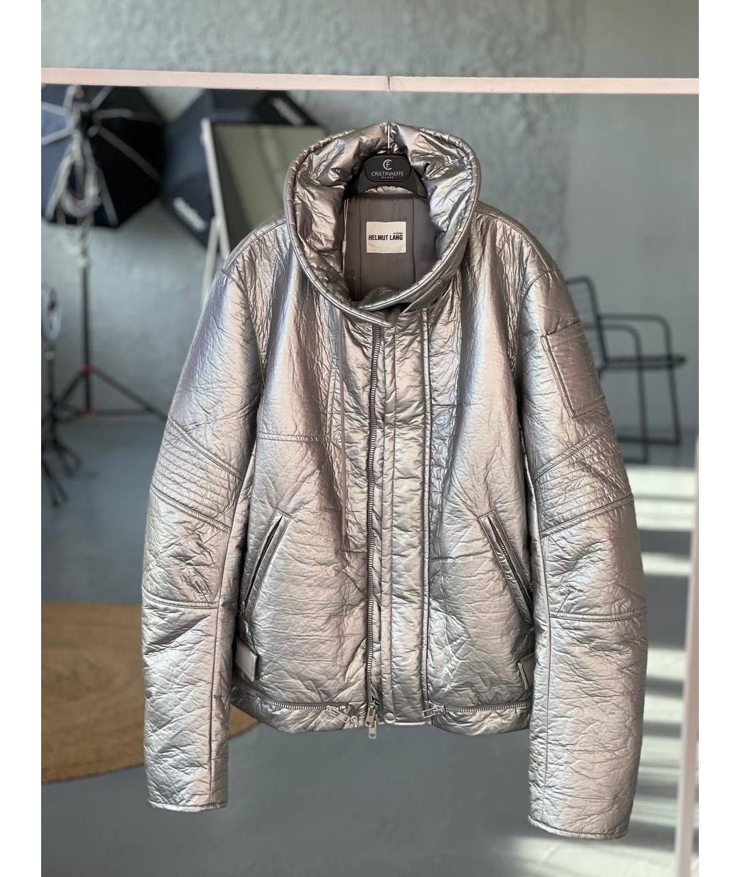 HELMUT LANG Серебряный полиуретановый комбинезон, фото 2