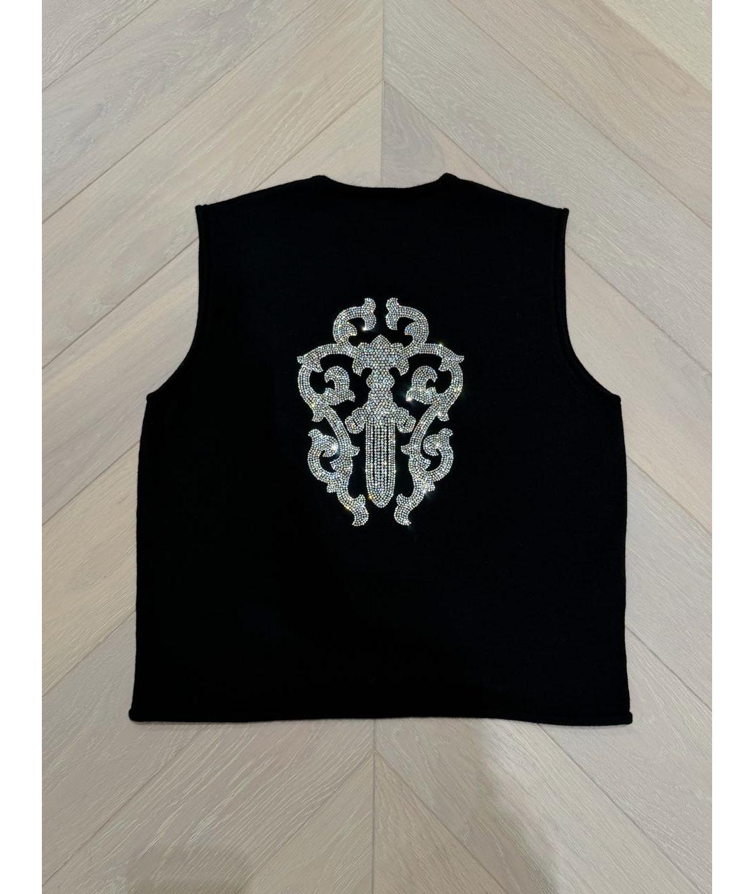 CHROME HEARTS Черная кашемировая майка, фото 9