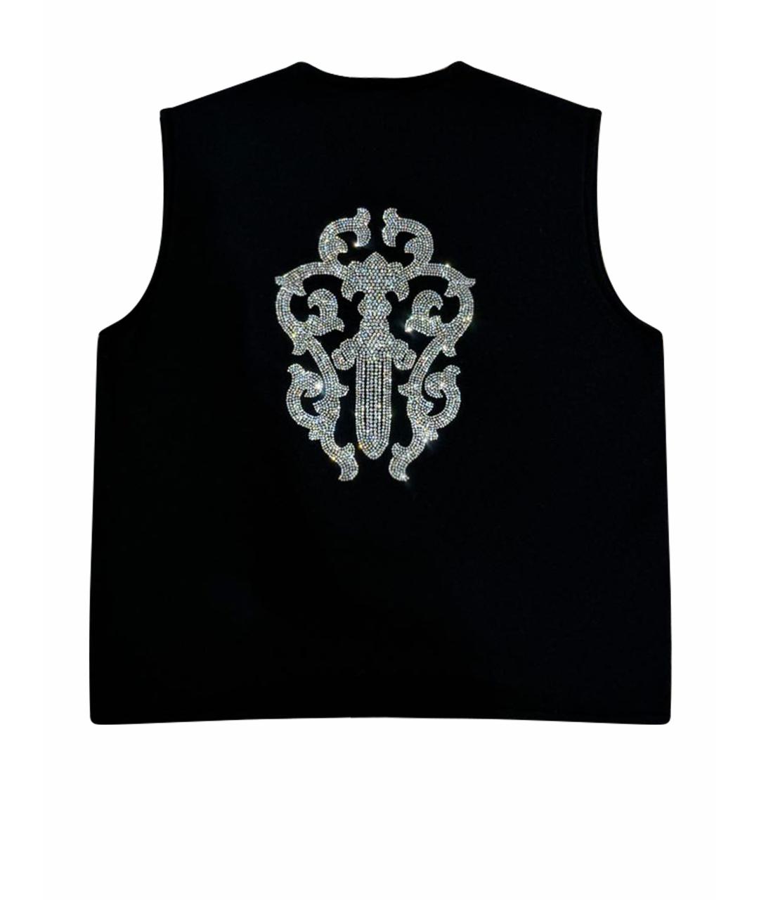 CHROME HEARTS Черная кашемировая жилетка, фото 1