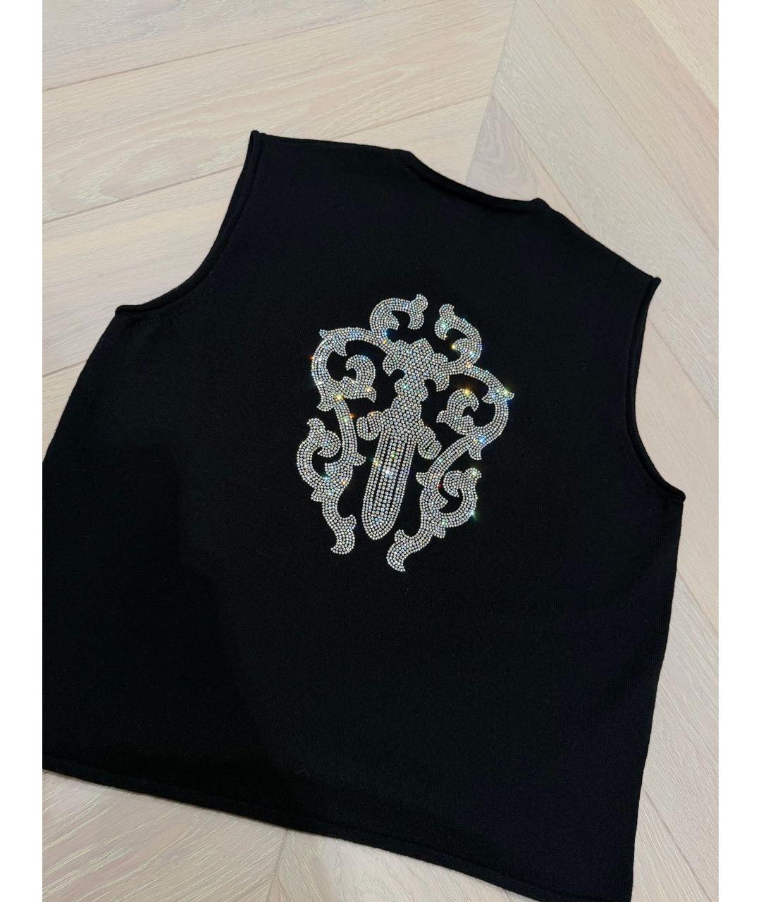 CHROME HEARTS Черная кашемировая майка, фото 6