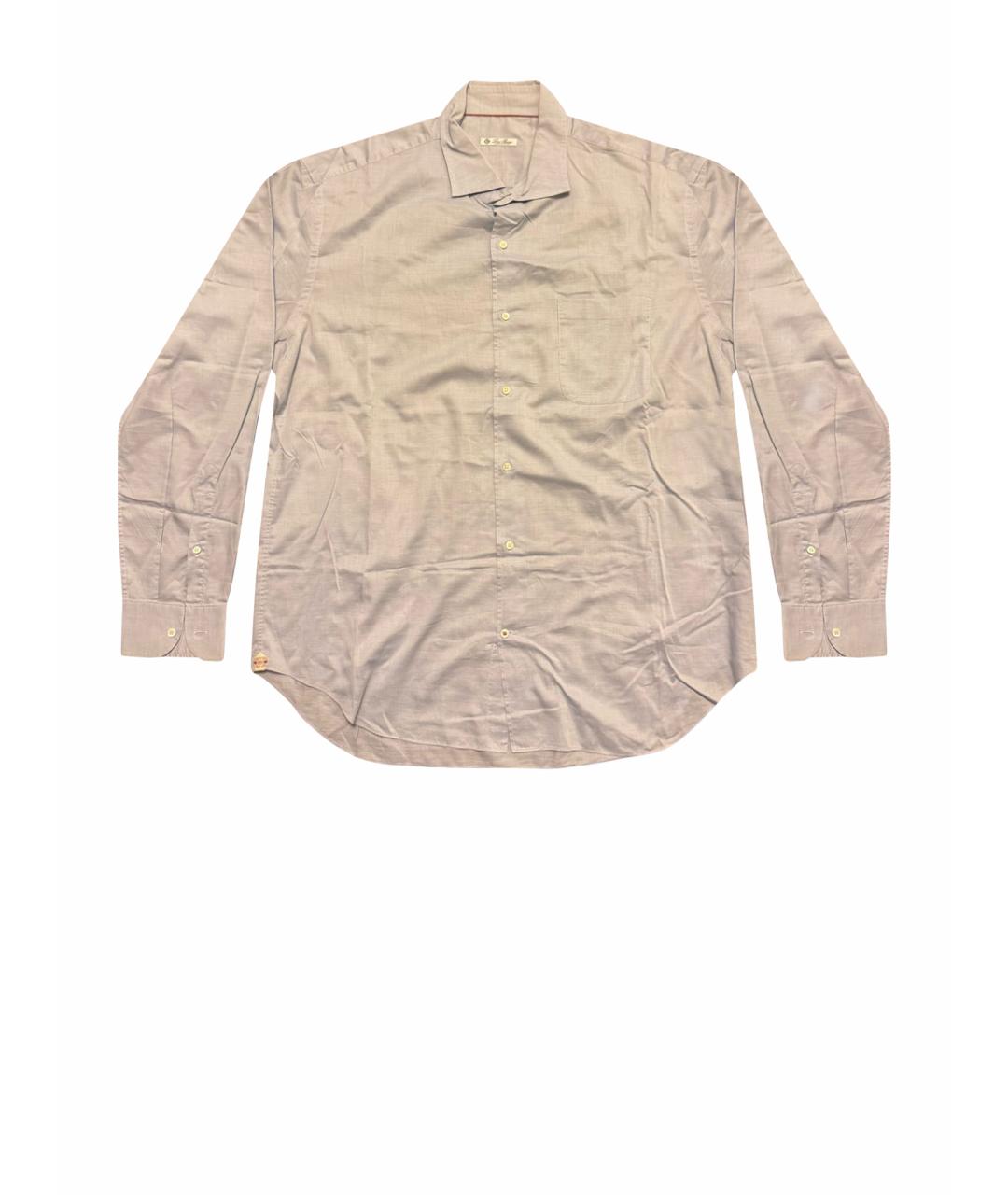 LORO PIANA Голубая хлопковая классическая рубашка, фото 1
