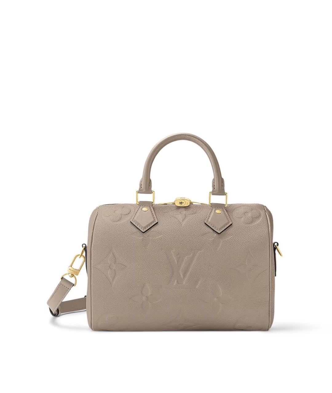 LOUIS VUITTON Бежевая кожаная сумка тоут, фото 6