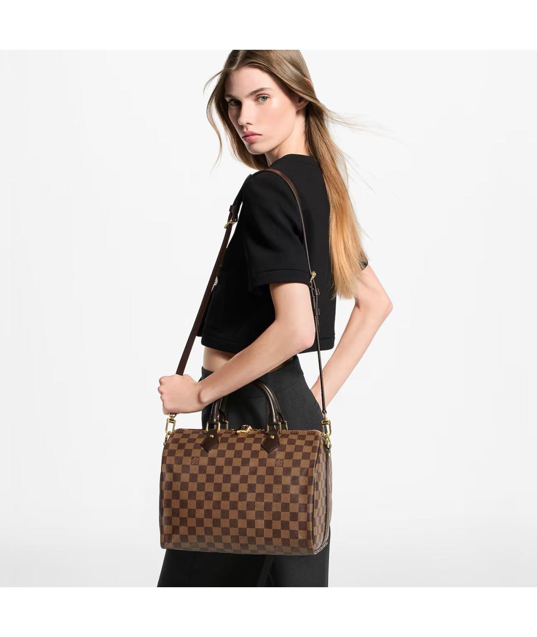 LOUIS VUITTON Коричневая сумка тоут из канвы, фото 4