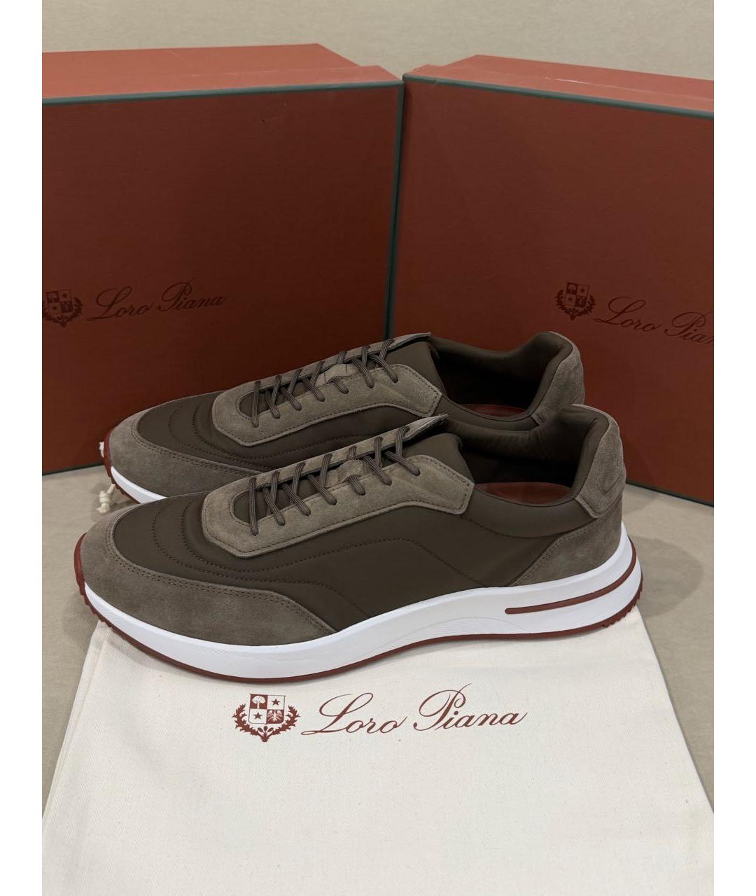 LORO PIANA Коричневые низкие кроссовки / кеды, фото 6