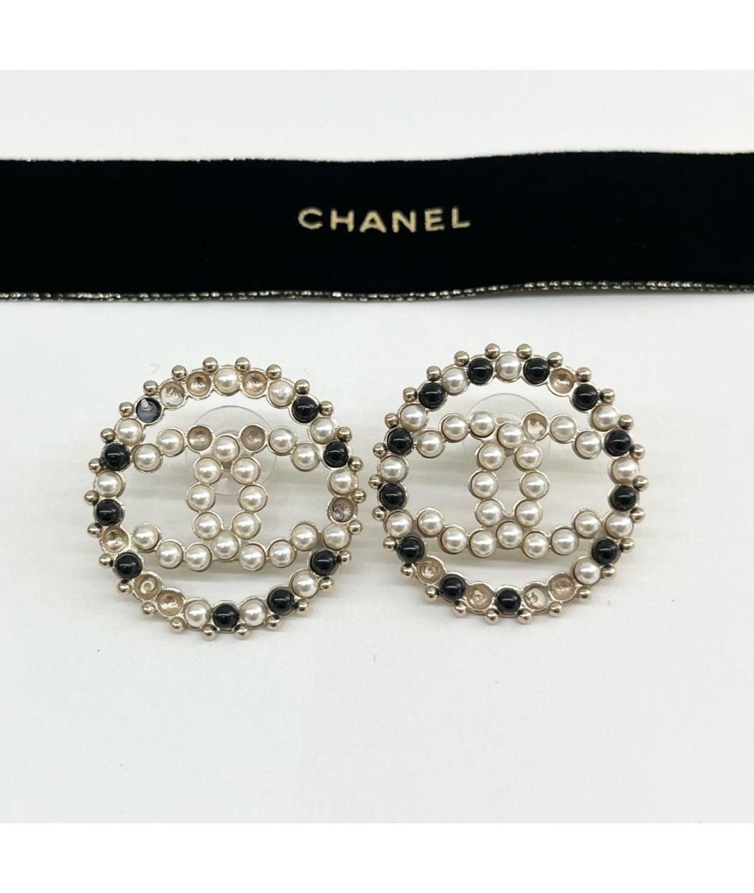 CHANEL Бежевые серьги, фото 7