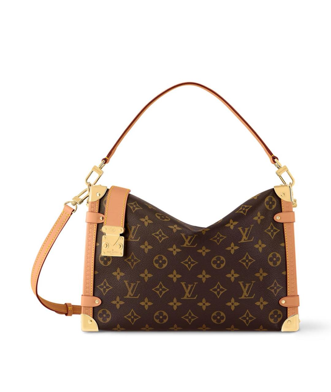 LOUIS VUITTON Коричневая кожаная сумка с короткими ручками, фото 5