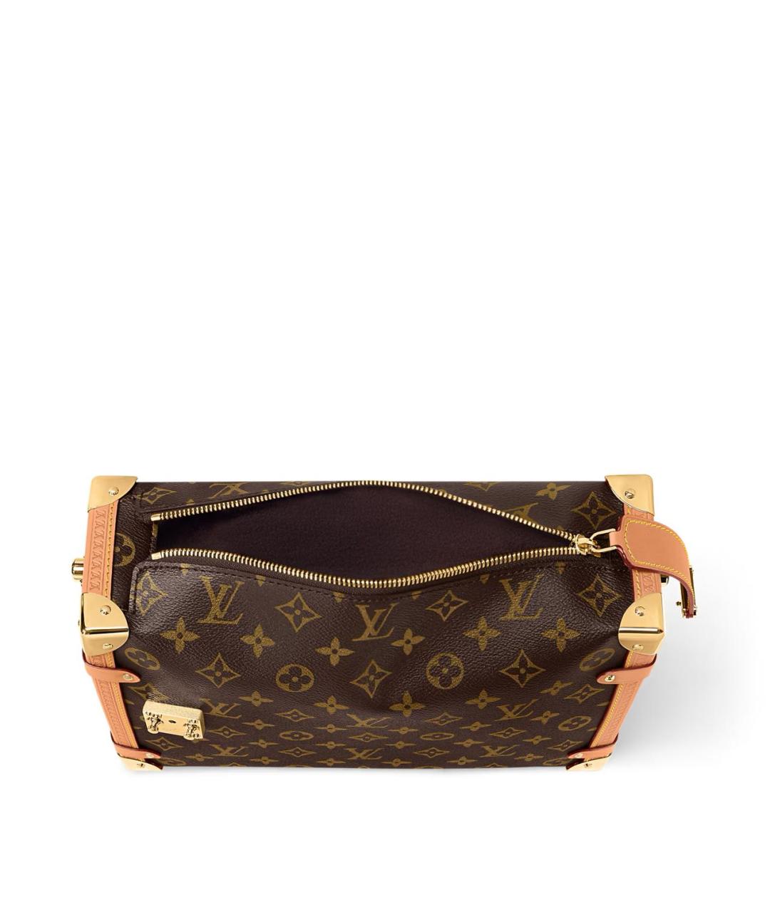 LOUIS VUITTON Коричневая кожаная сумка с короткими ручками, фото 3