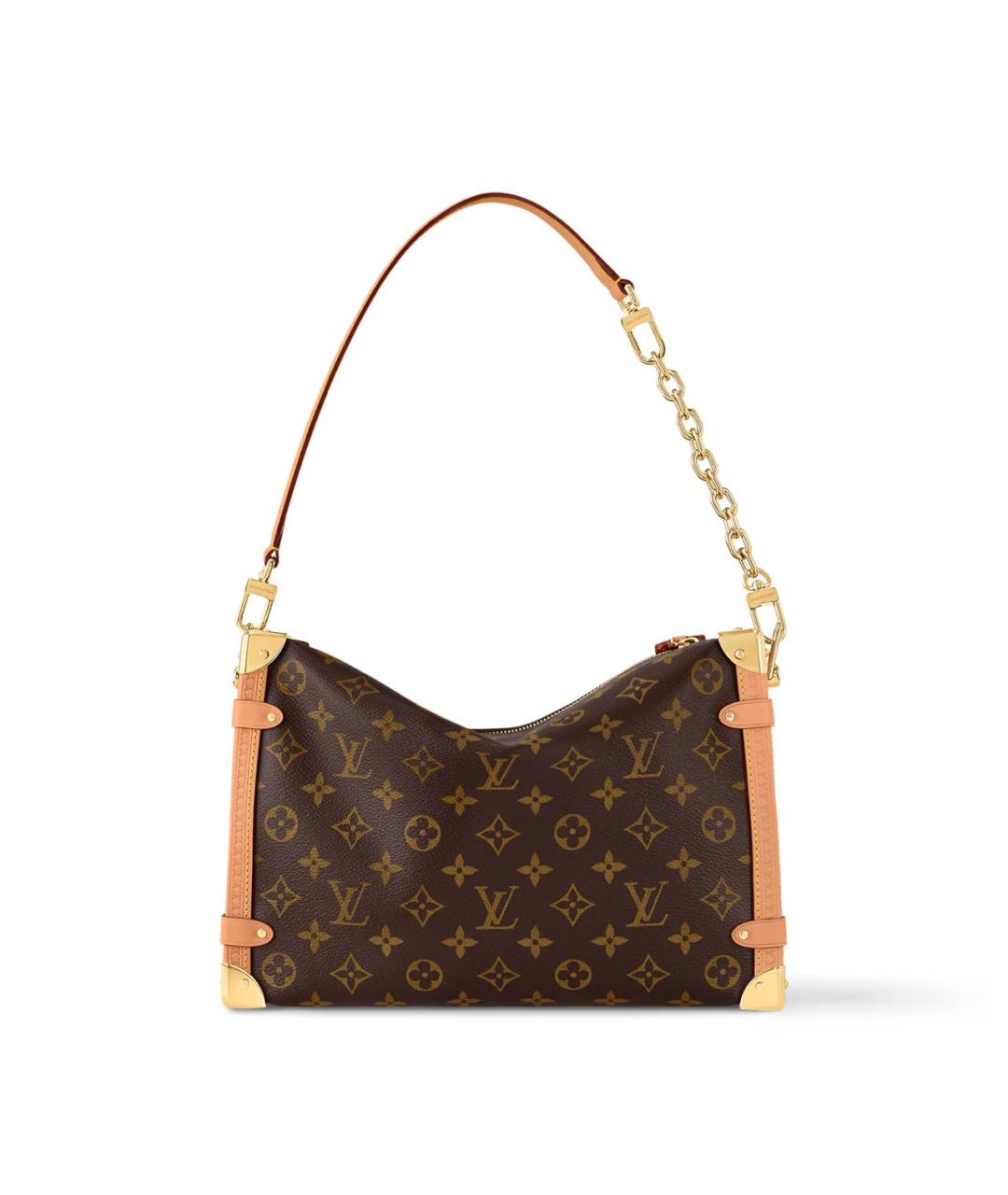 LOUIS VUITTON Коричневая кожаная сумка с короткими ручками, фото 4