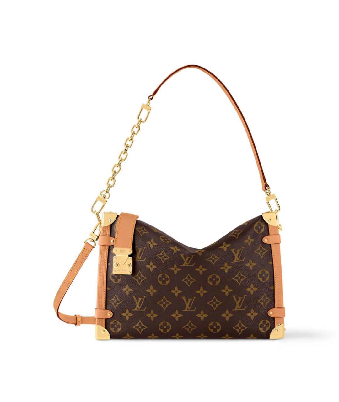 LOUIS VUITTON Коричневая кожаная сумка с короткими ручками, фото 7