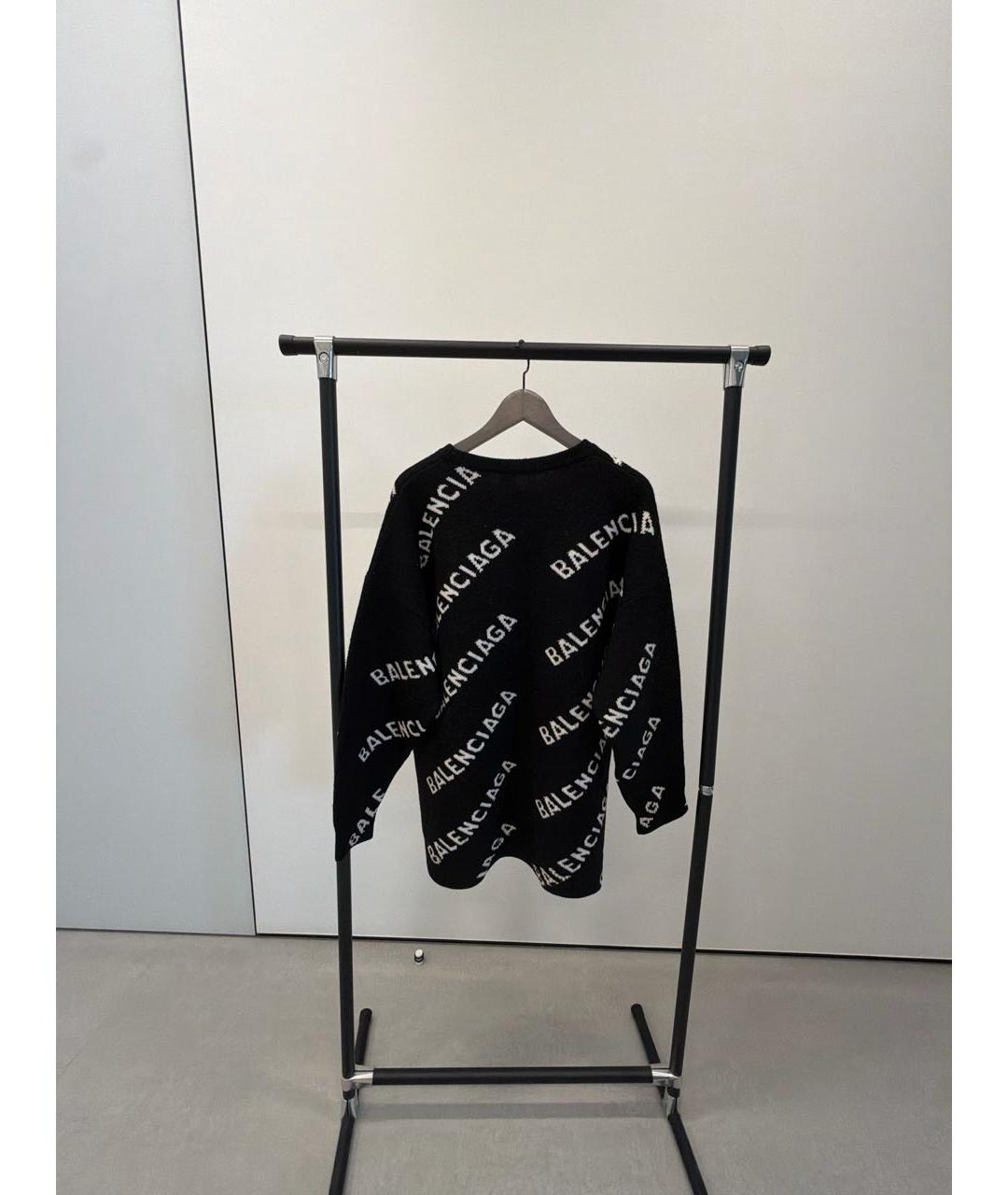 BALENCIAGA Черный шерстяной джемпер / свитер, фото 2
