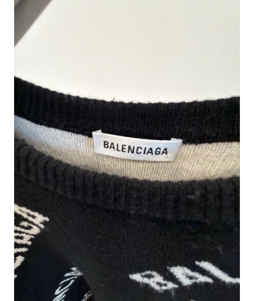 BALENCIAGA Черный шерстяной джемпер / свитер, фото 3