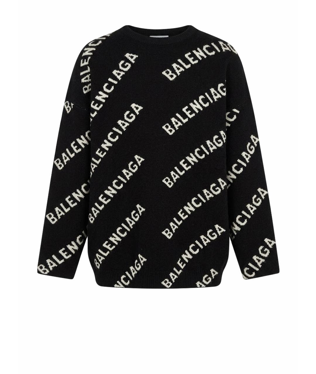 BALENCIAGA Черный шерстяной джемпер / свитер, фото 1