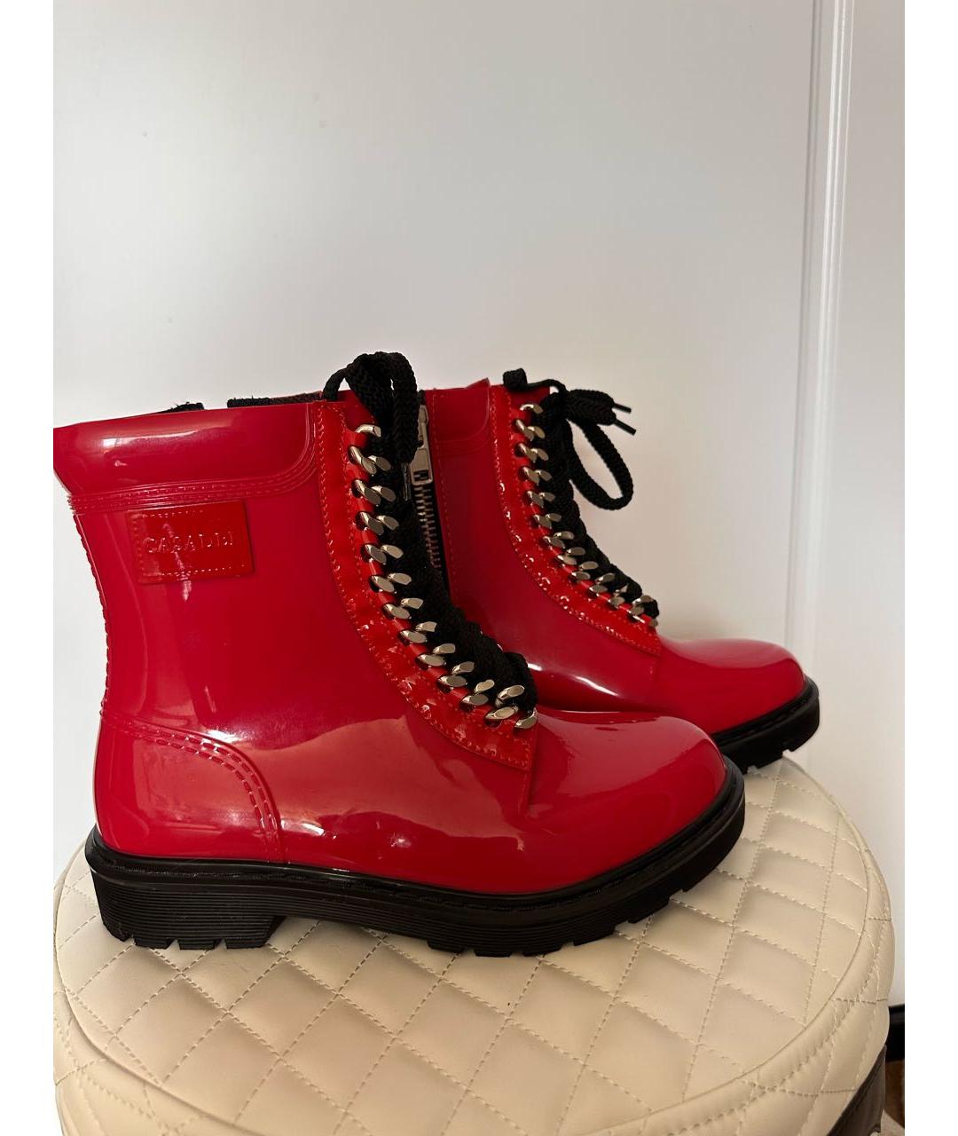 CASADEI Красные резиновые ботинки, фото 8