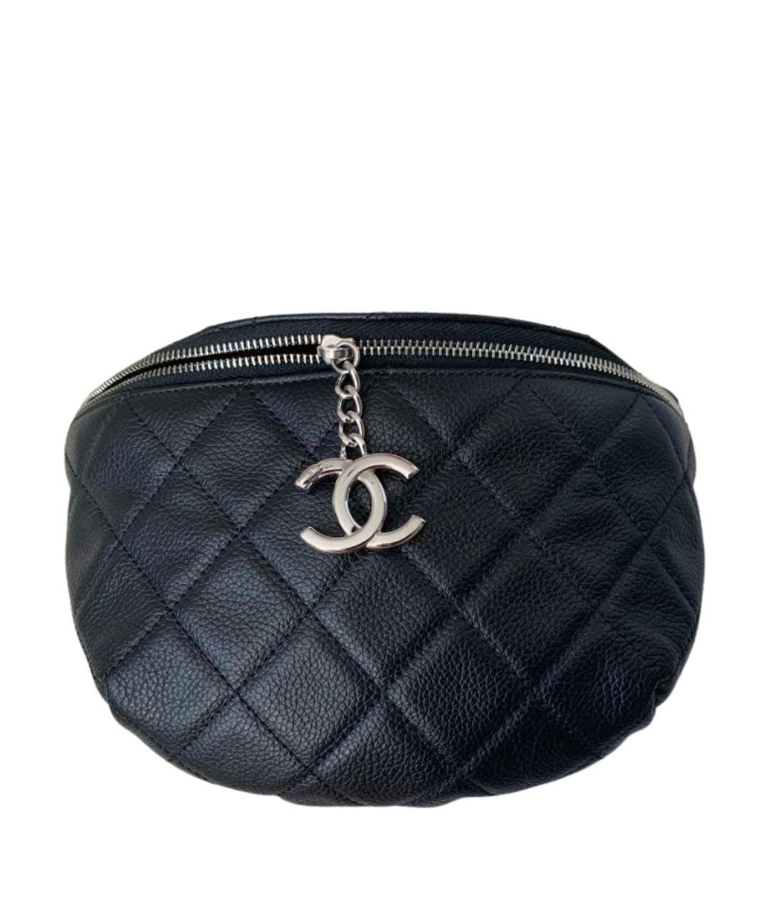 CHANEL Черная кожаная поясная сумка, фото 1