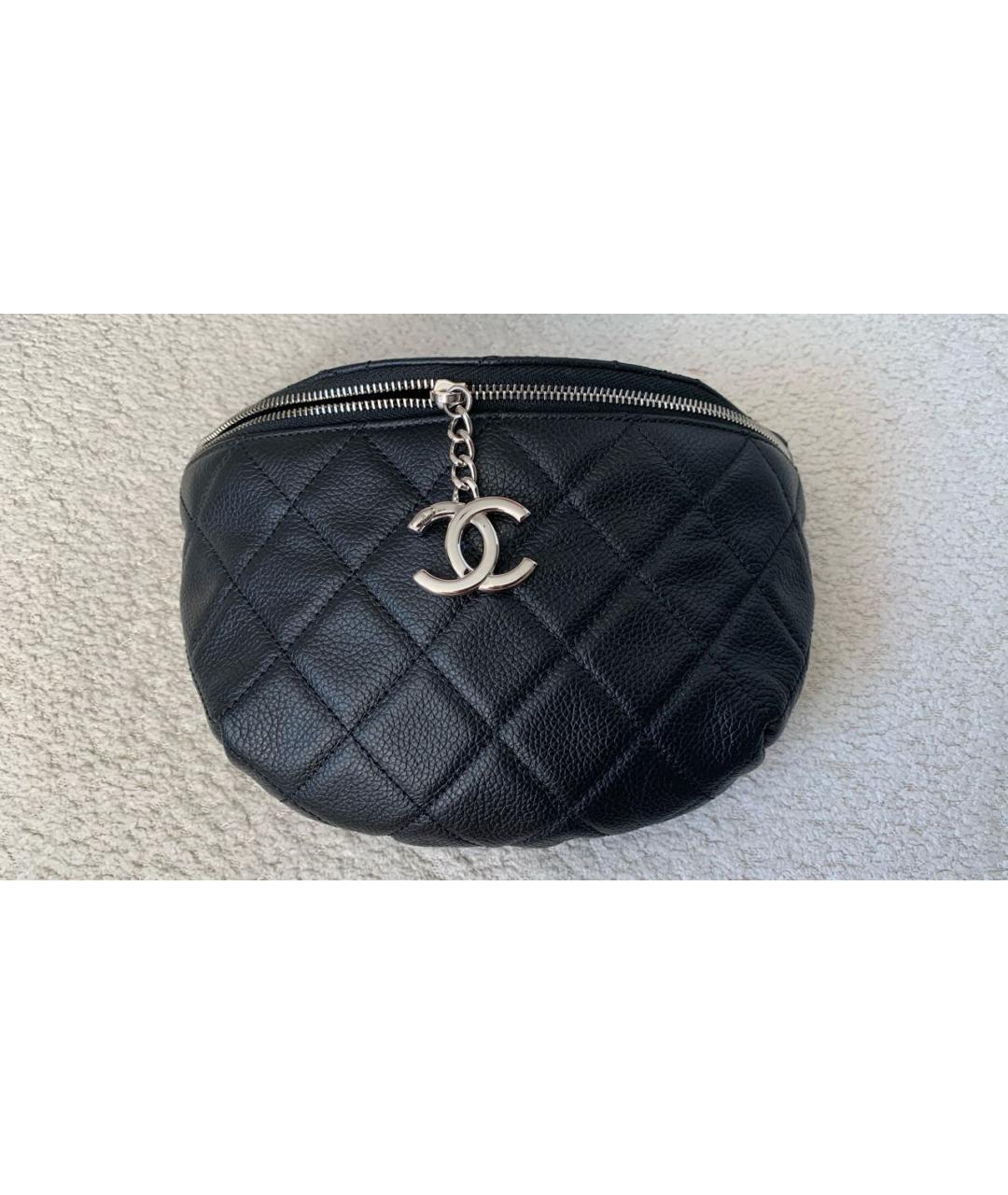 CHANEL Черная кожаная поясная сумка, фото 9